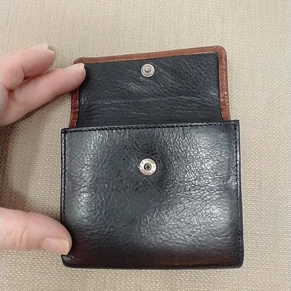BRIGHTON VINTAGE BI-FOLD WALLET BLACK/BROWN TRIM - Picture 7 of 12